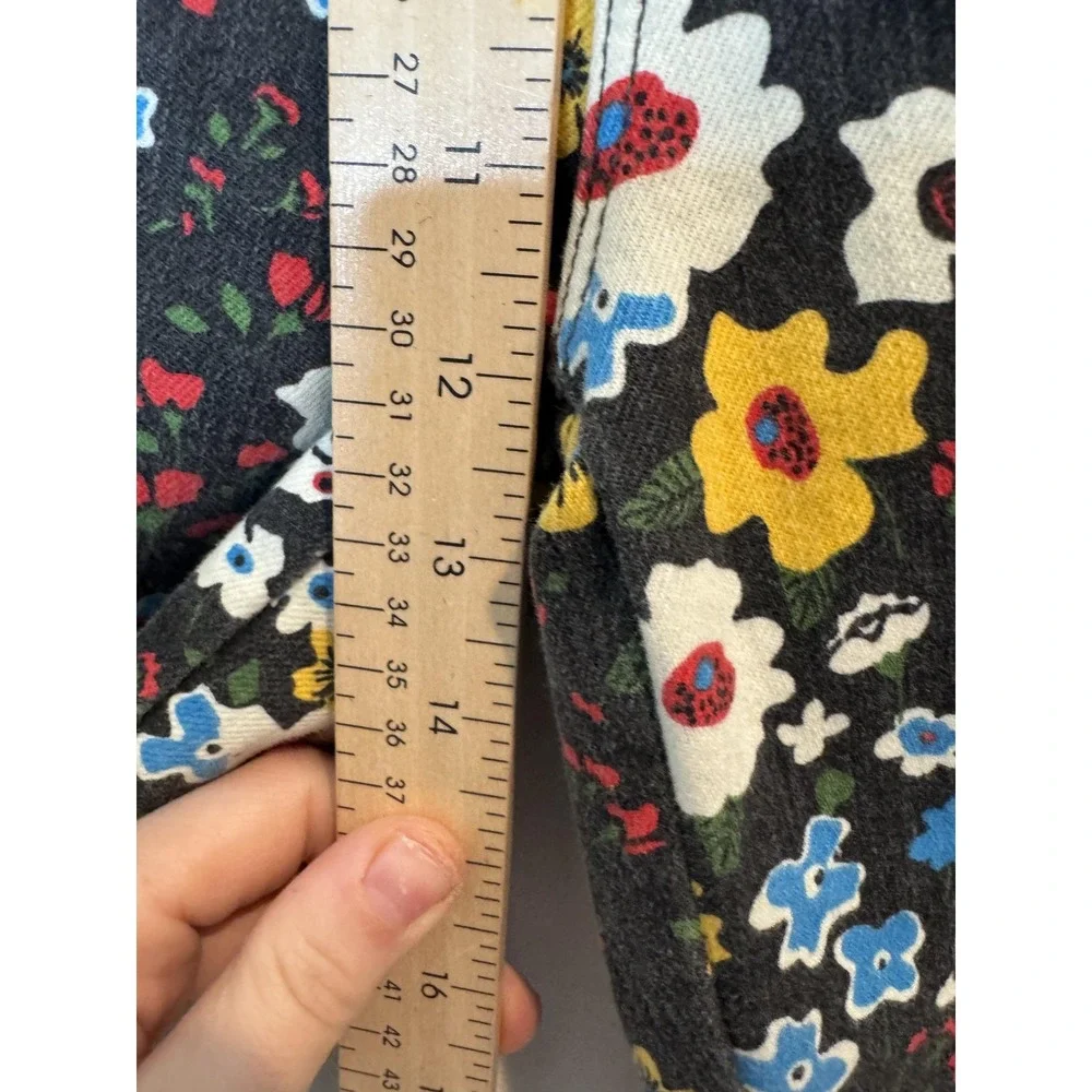Mother‎ High Waisted Smoky Double Ankle Jeans Womens 26 Black Floral Play Date